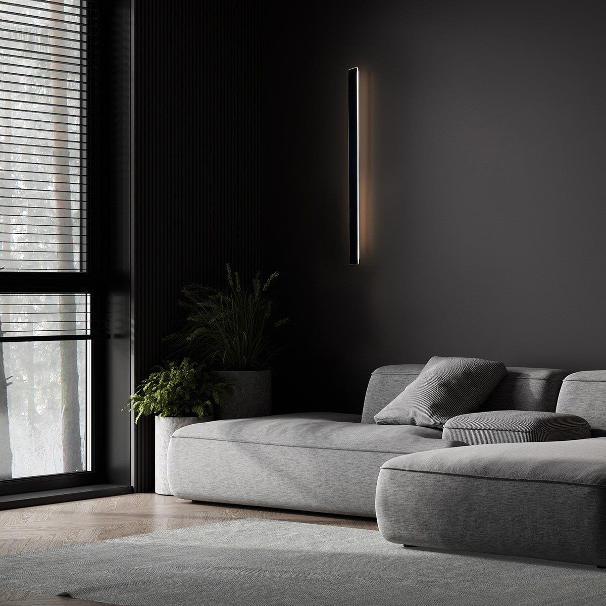 Kinkiet Bodo 90 cm czarny IP54 LED CCT