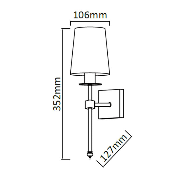 Kinkiet CASOLI, chrom/kremowy, 1x40W E14