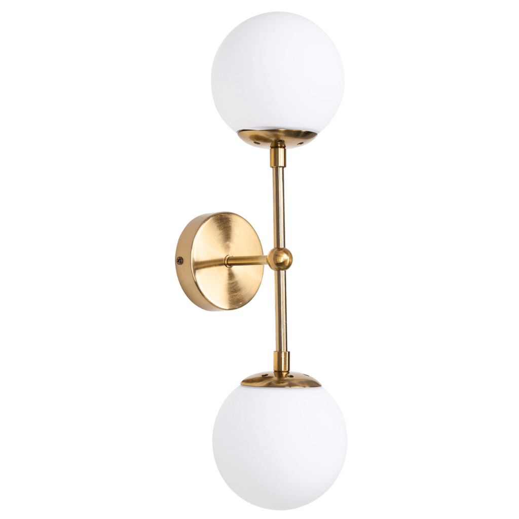 Kinkiet DORADO 2 L, złoty z białymi kloszami, 2x40W G9