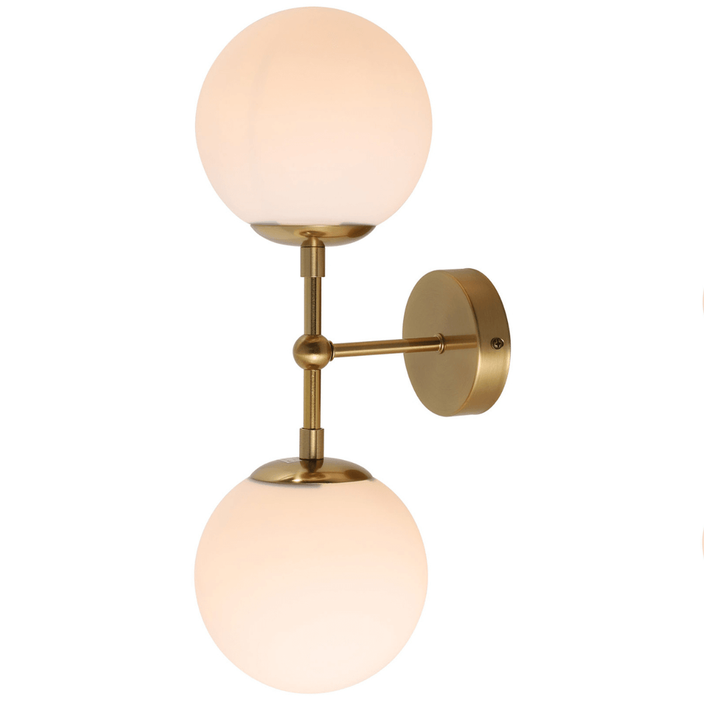 Kinkiet DORADO 2 złoty z białymi kloszami, 2x40W E14