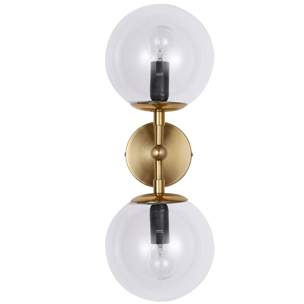 Kinkiet DORADO 2, złoty z transparentnymi kloszami, 2x40W E14
