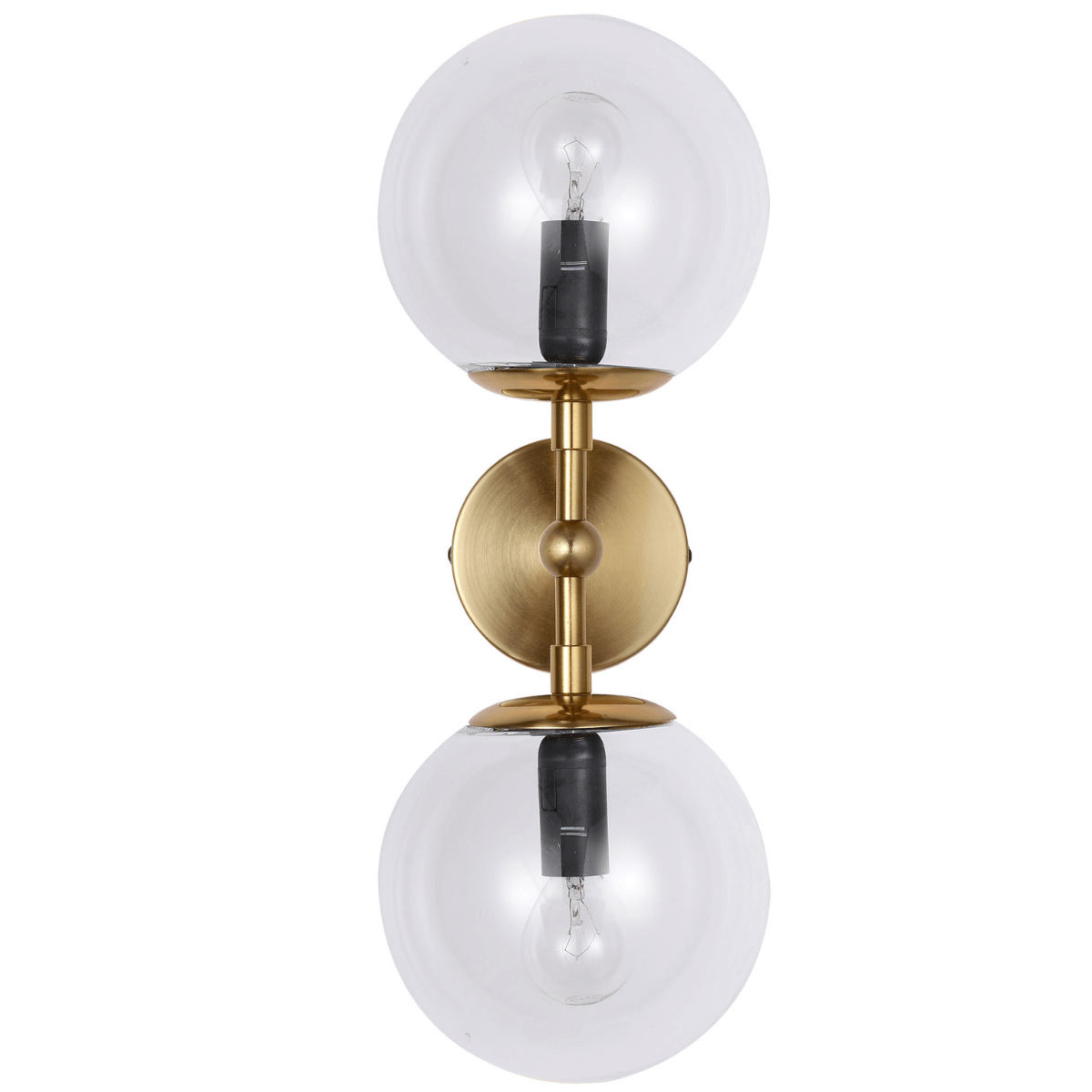 Kinkiet DORADO 2, złoty z transparentnymi kloszami, 2x40W E14