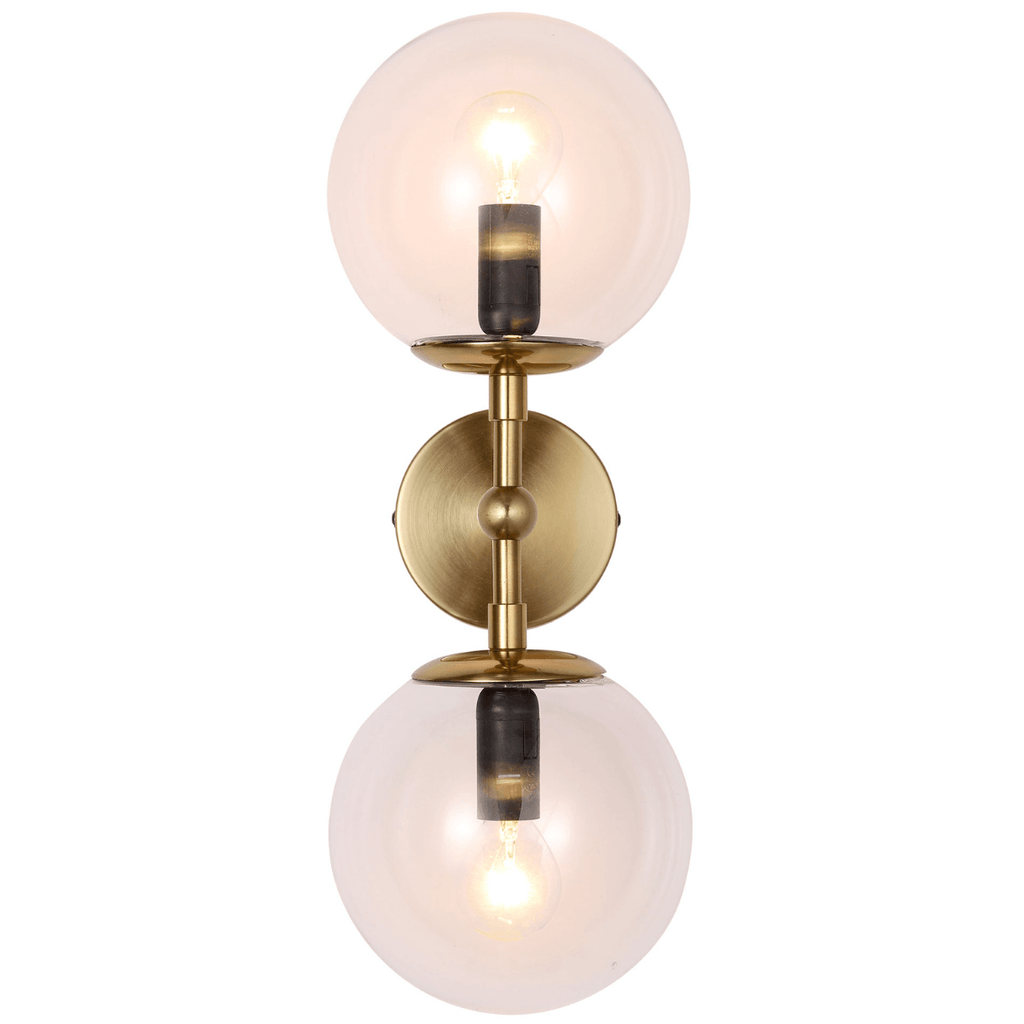 Kinkiet DORADO 2, złoty z transparentnymi kloszami, 2x40W E14