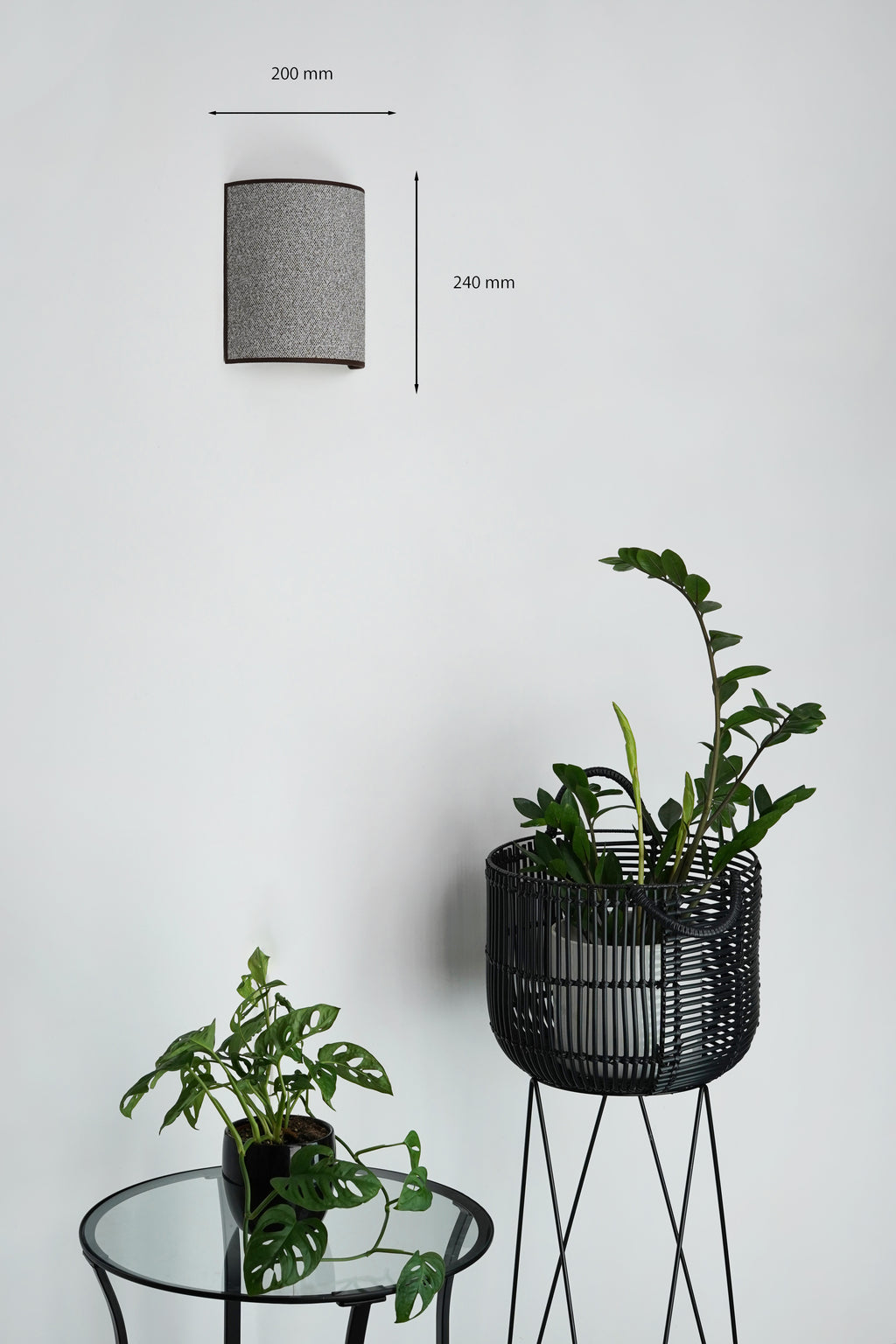 Kinkiet DUOLLA SEMI CIRCLE WALL LAMP 608978 szary/czarny 1xE27 średn.n/acm