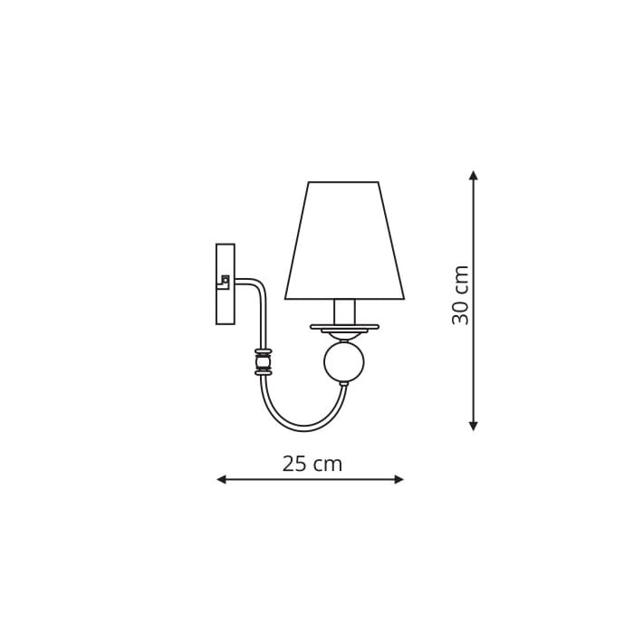 Kinkiet GRADO, patynowy z białym abażurem, 1x40W E14