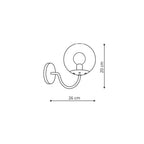 Kinkiet HOOK, czarny z bursztynowym kloszem, 1x40W E27