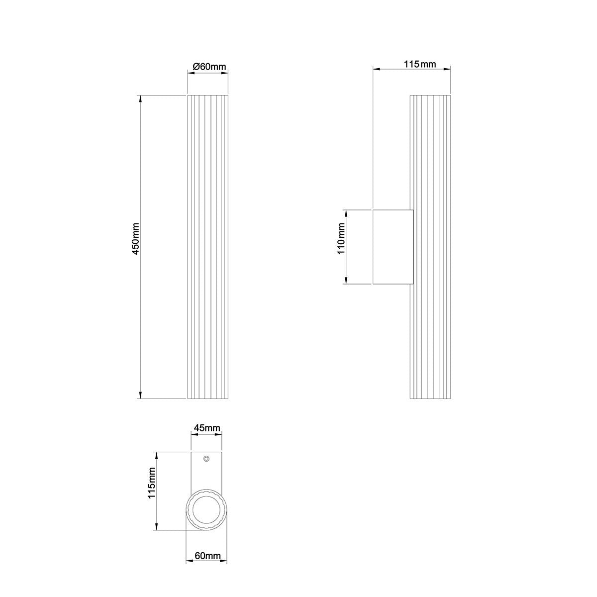 Kinkiet Linea LED CCT IP44 czarny LP-0510/1W-45 BK