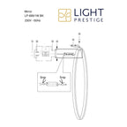 Kinkiet MIRROR, duży, czarny, 50W LED, barwa ciepła 3000K, IP44