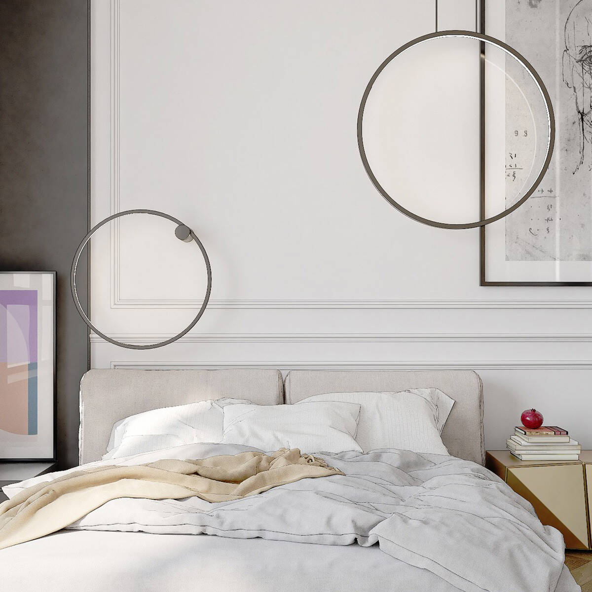 Kinkiet MIRROR, duży, czarny, 50W LED, barwa ciepła 3000K, IP44