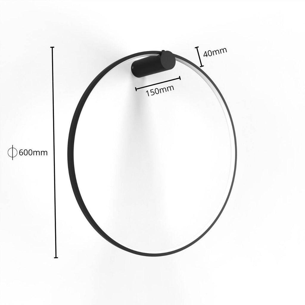 Kinkiet MIRROR, mały, czarny, 35W LED, barwa ciepła 3000K, IP44