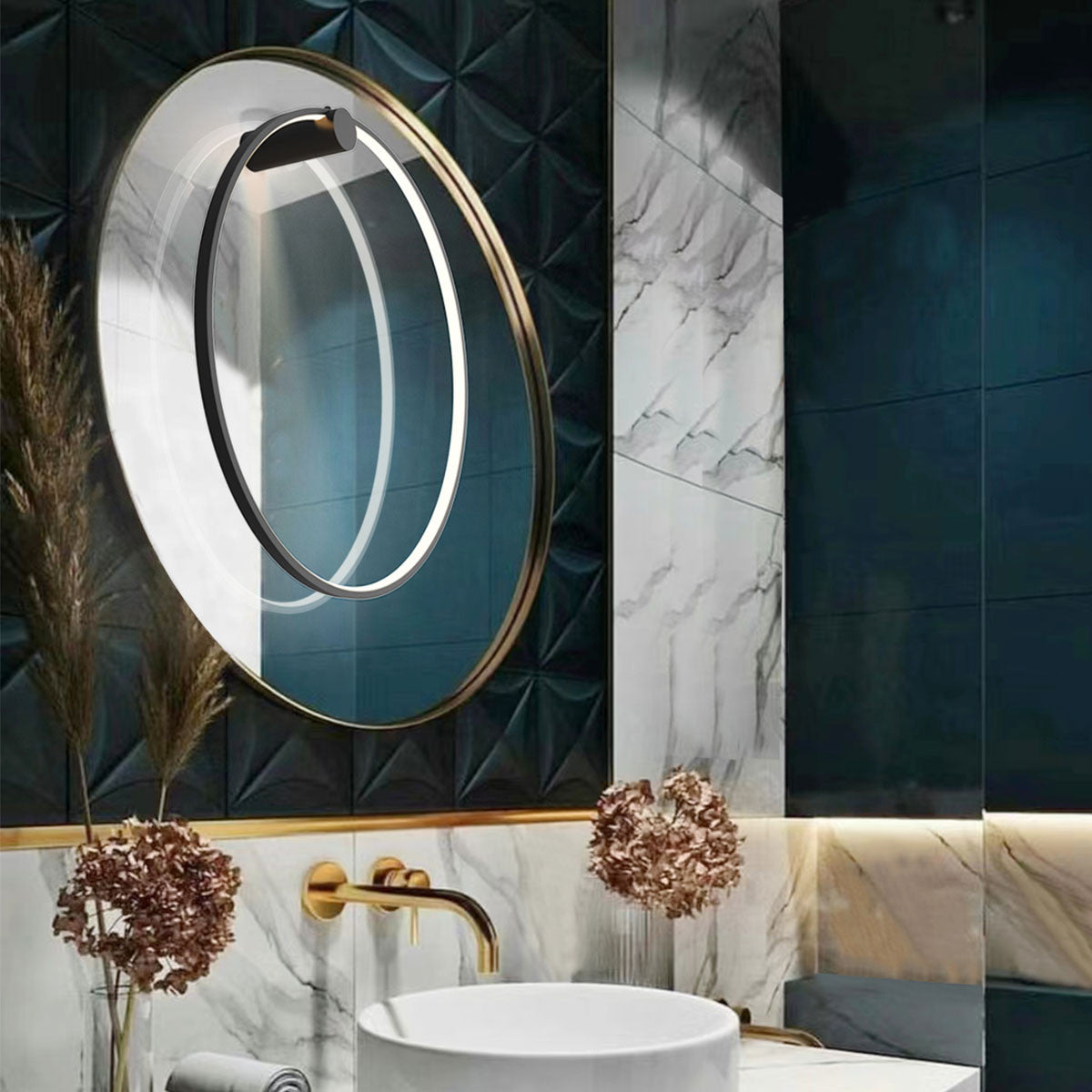 Kinkiet Mirror S czarny IP44 LED CCT