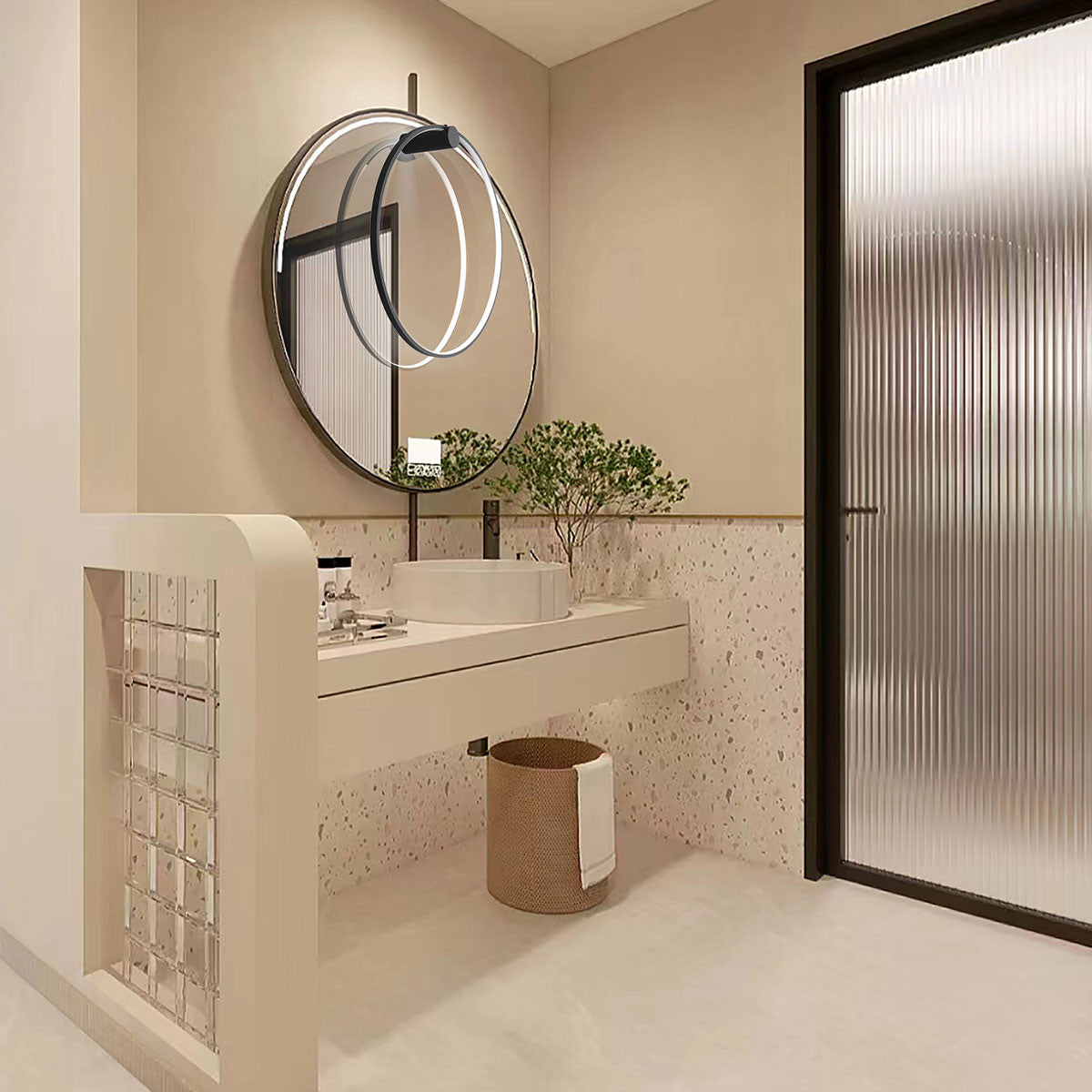Kinkiet Mirror S czarny IP44 LED CCT