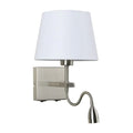 Kinkiet NORTE szer. 23cm E27 + lampka LED 3W ciepła biel | nikiel/biały