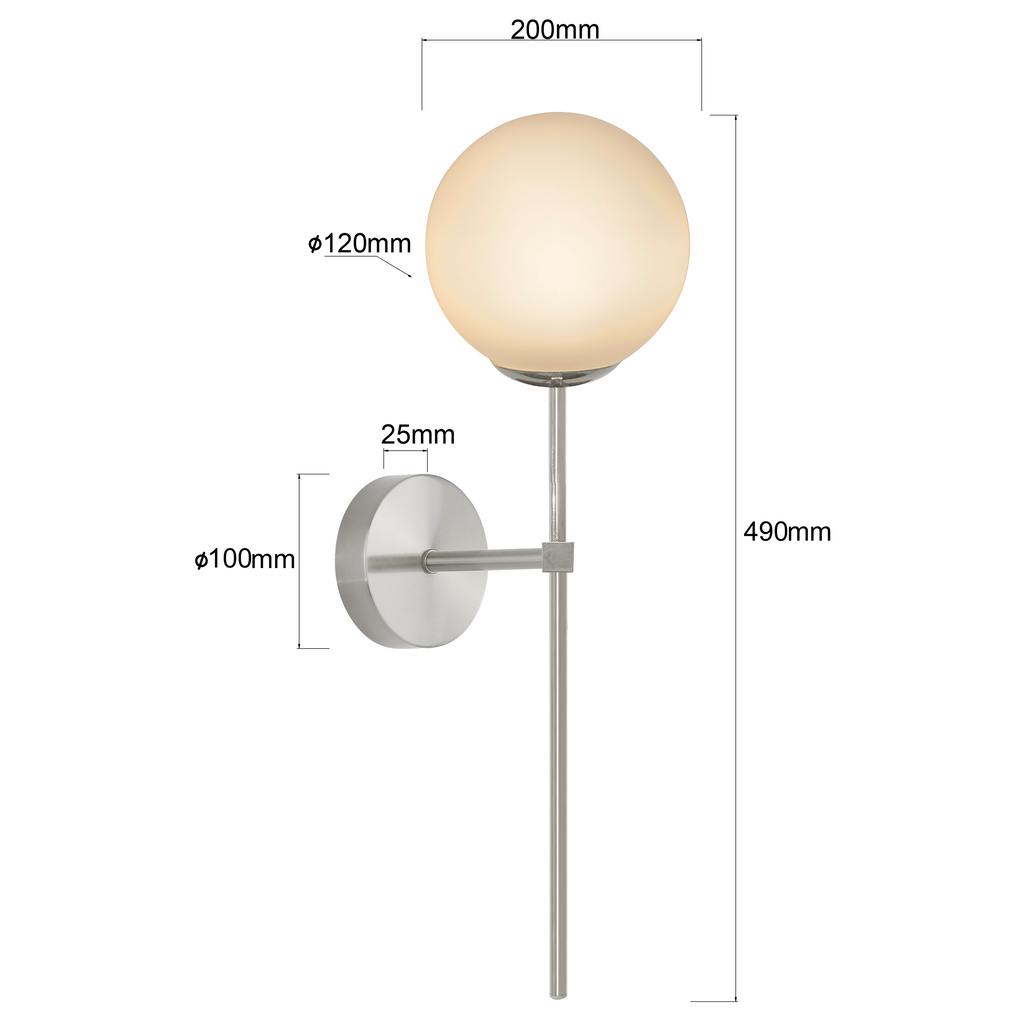Kinkiet Piruleta chrom IP44 1xG9