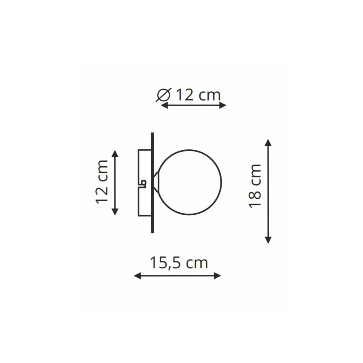 Kinkiet Roma, czarny z białym kloszem, 1x5W G9