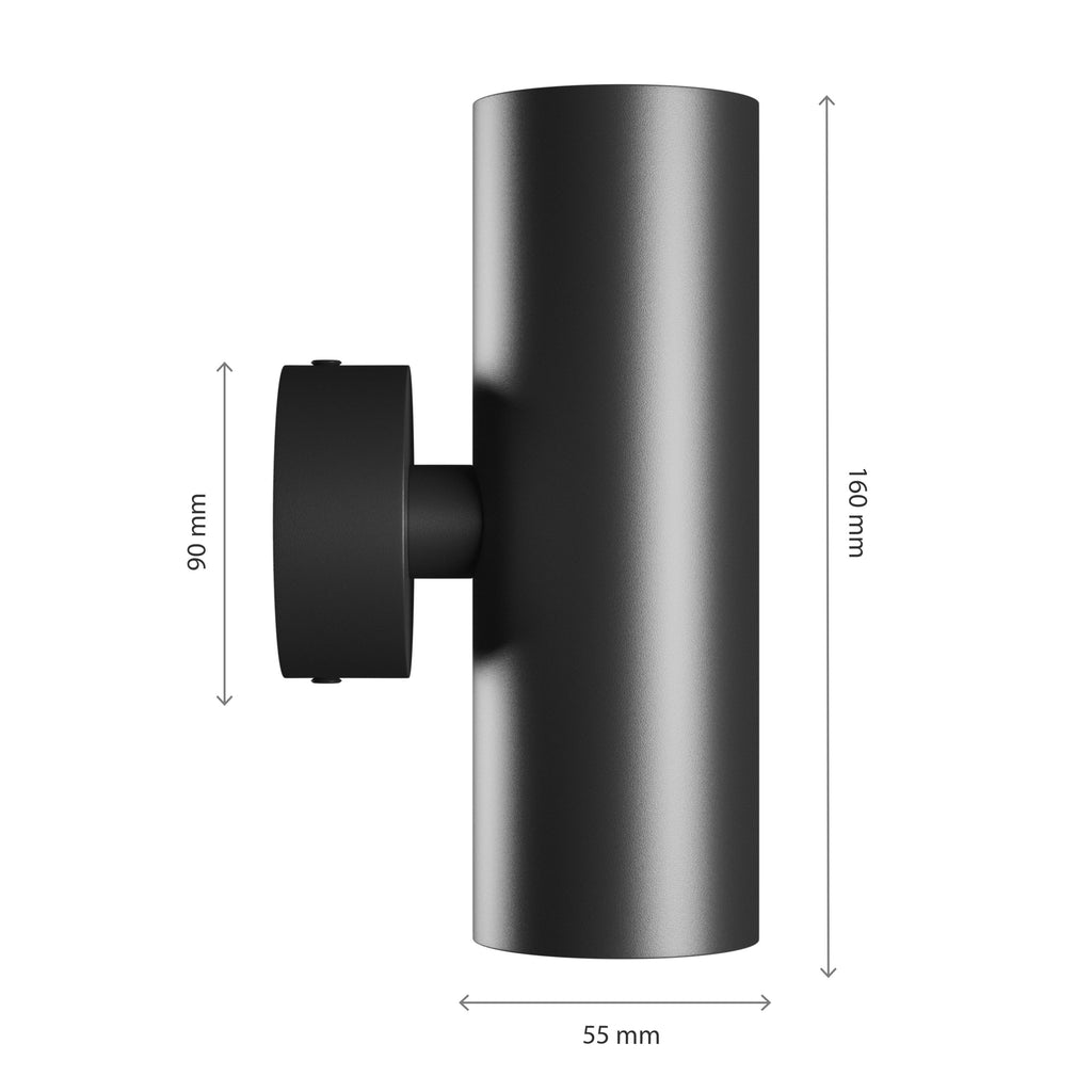 Kinkiet SQUALLA VARIOSA TUBO 2XGU10 230V IP20 czarny