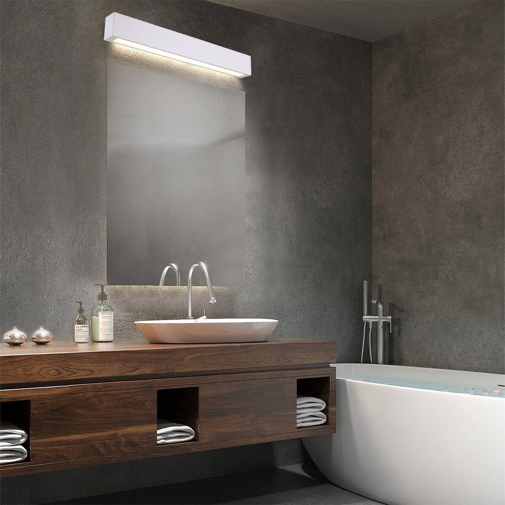 Kinkiet łazienkowy IBROS neutralna 4000k dł. 93cm IP44 12W | biały