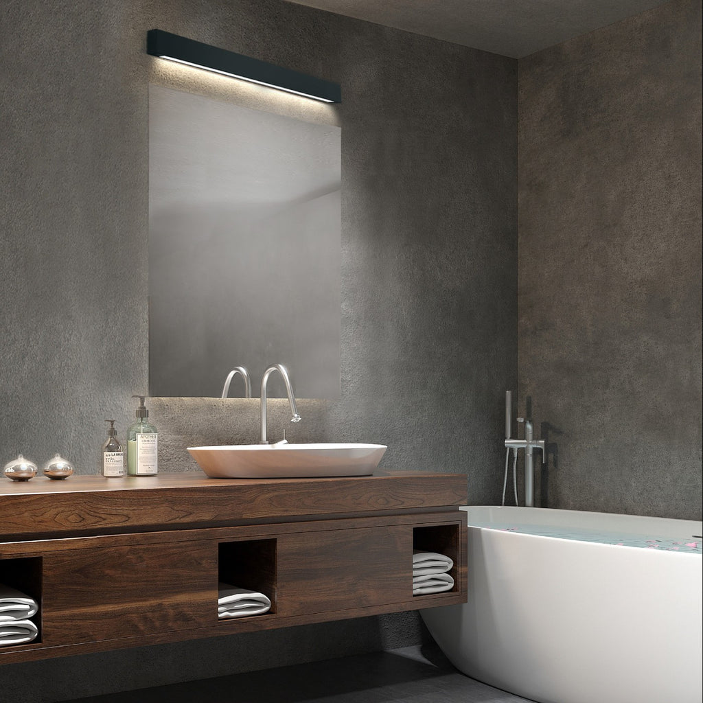 Kinkiet łazienkowy nad lustro IBROS LED 93cm 12W IP44 3000K | czarny