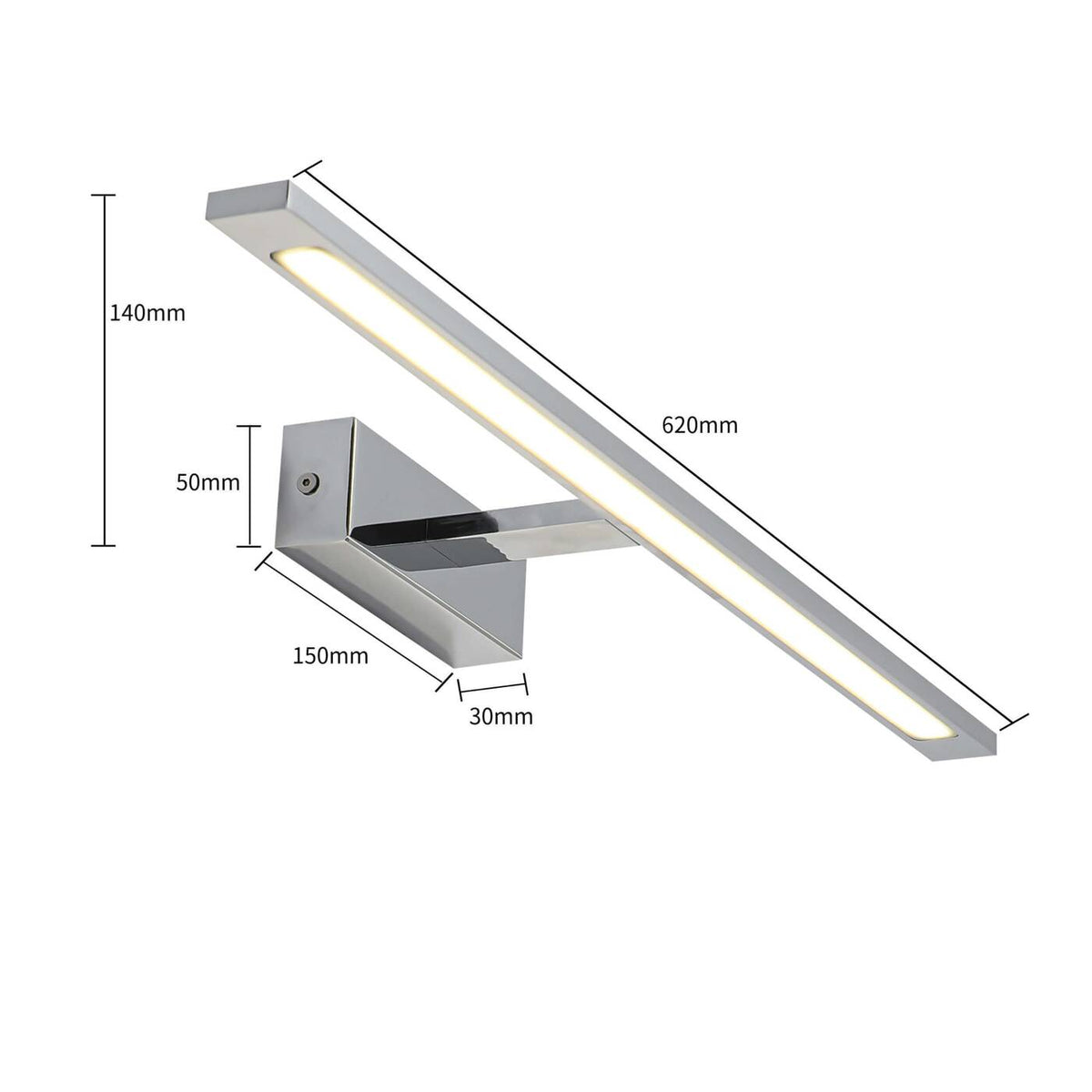 Kinkiet nad lustro ISLA chrom 62cm IP44