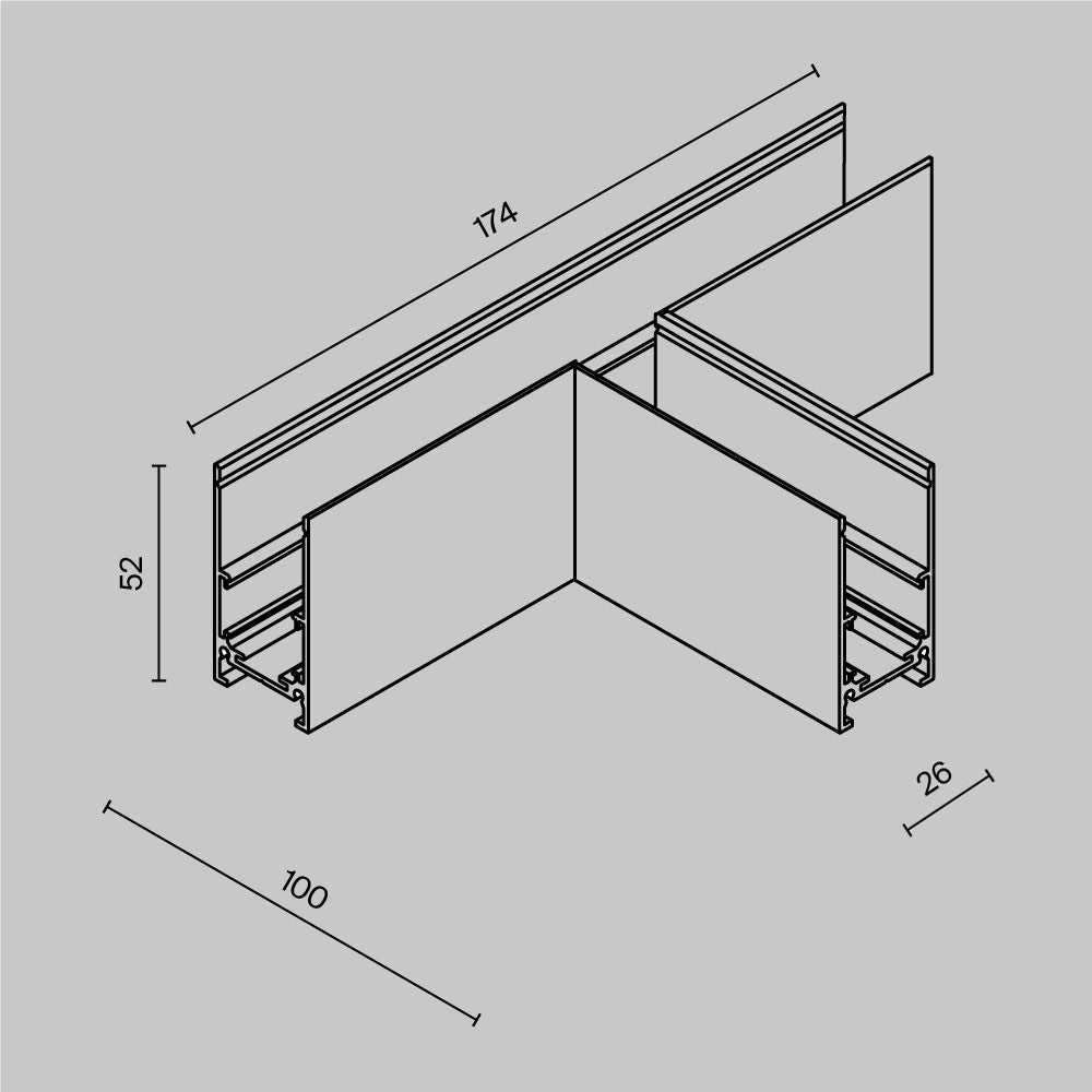 Komponenty do systemu szyn natynkowych Technical Accessories for tracks Exility - x TRA034CT-41B-DE | Czarny