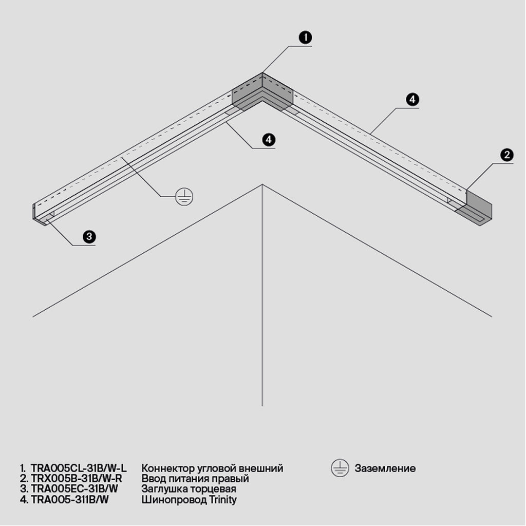 Komponenty do systemu szyn natynkowych Technical Accessories for tracks Trinity - x TRA005EC-31W | Biały