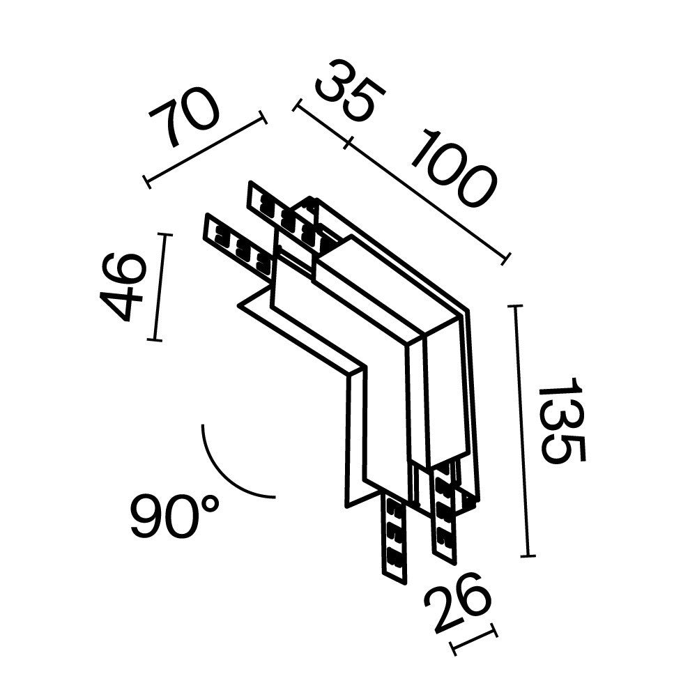 Komponenty do wbudowanego systemu szynowego Technical Accessories for tracks Exility IP20 x TRA034ICL-42.12B | Czarny