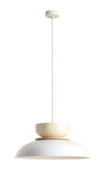 LAMPA WISZĄCA ALDO LIGHT WHITE GLOSS + CREAM (47+ 23+ wood)