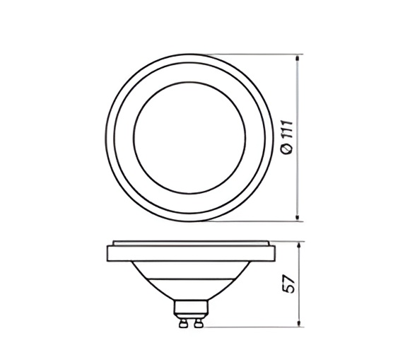 LED ES111 / GU10 15W ciepła 3000K 40° 1200lm | czarny | 891889