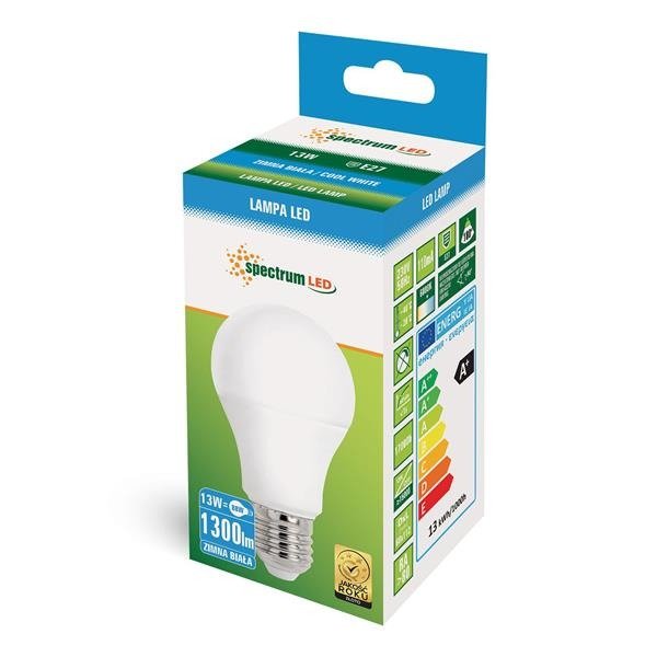 LED GLS E-27 230V 13W ALU CW SPECTRUM