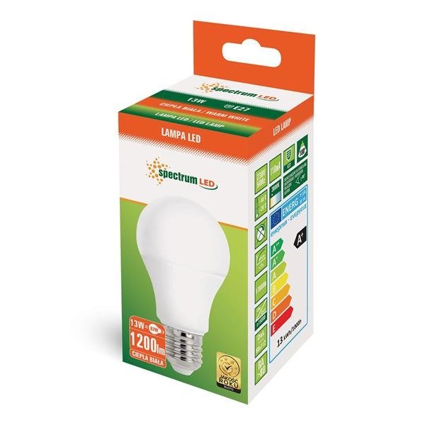 LED GLS E-27 230V 13W ALU WW SPECTRUM +