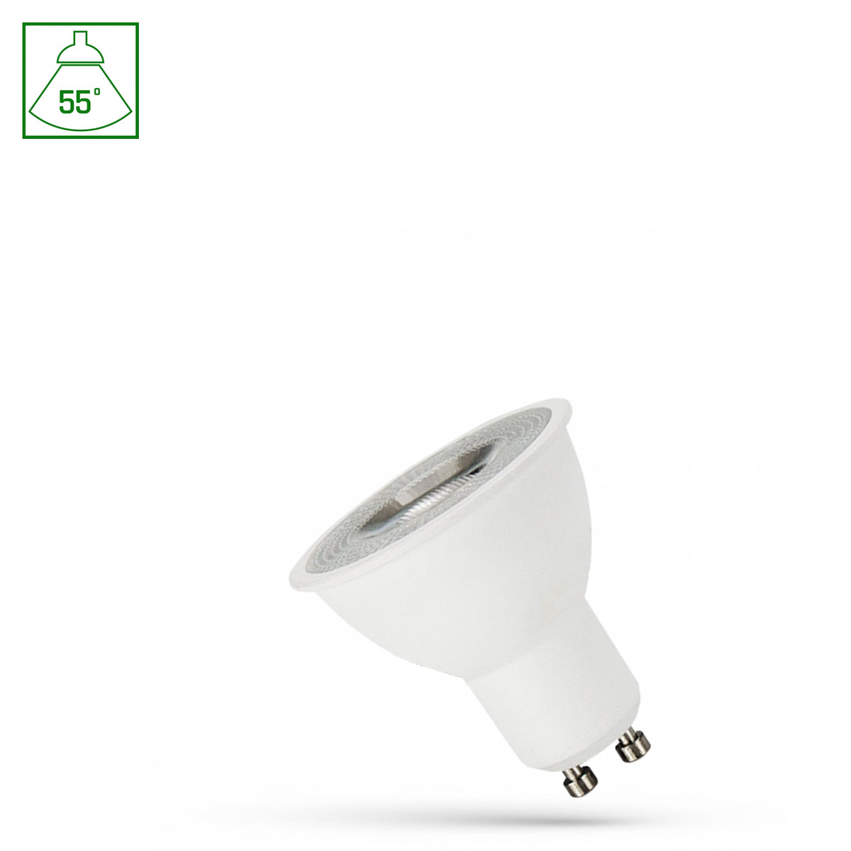 LED GU10 230V 4W SMD 55st CW z soczewką SPECTRUM