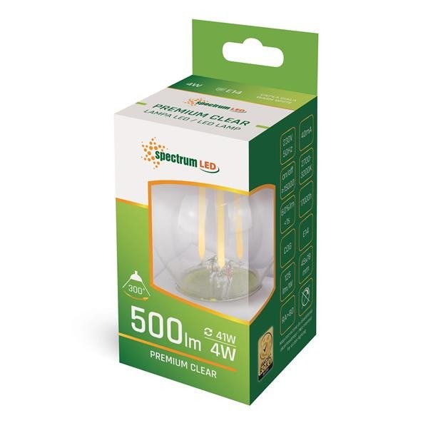 LED KULKA E-14 230V 4W COG WW CLEAR SPECTRUM