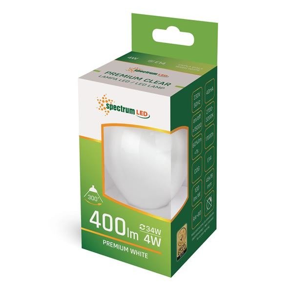 LED KULKA E-14 230V 4W COG WW WHITE SPECTRUM