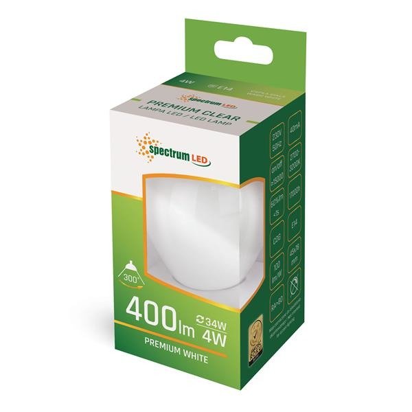 LED KULKA E-27 230V 4W COG WW WHITE SPECTRUM