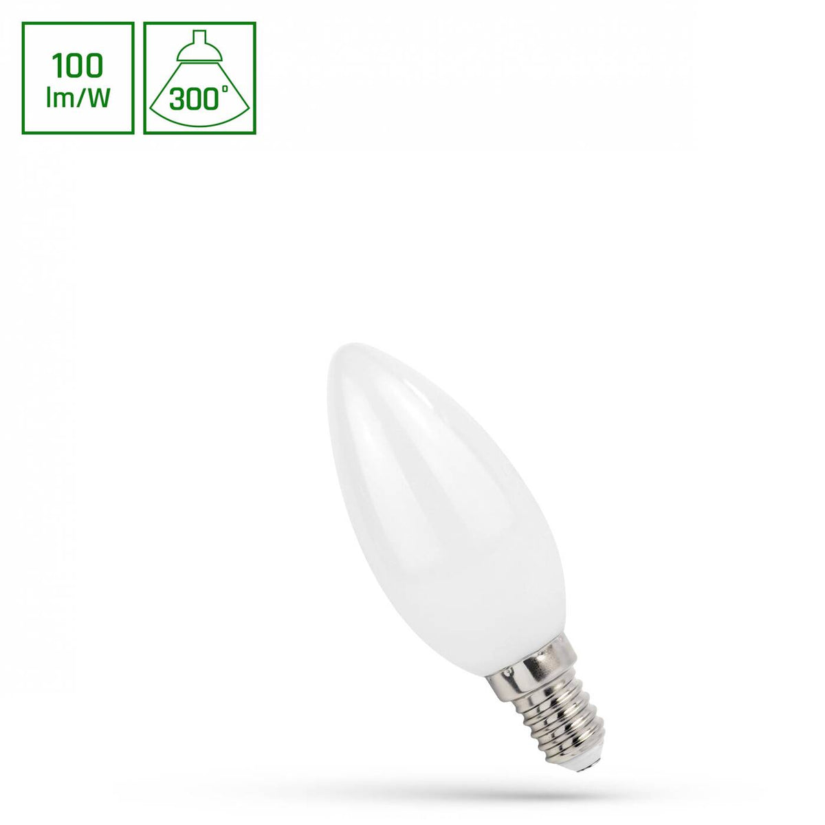 LED ŚWIECOWA E-14 230V 1W COG WW MILKY SPECTRUM