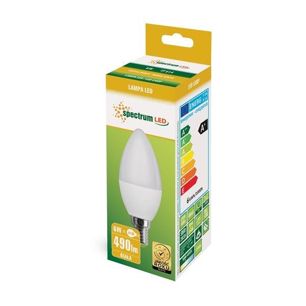 LED ŚWIECOWA E-14 230V 6W NW SPECTRUM