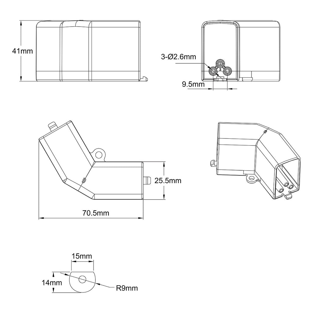 Łącznik L 120 elektryczny do oświetlenia modułowego Geometric System New