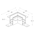 Łącznik LV 90 bezramkowy TYP C + łamany 897959 | czarny | ox897959