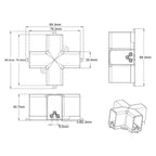 Łącznik X elektryczny do oświetlenia modułowego Geometric System New