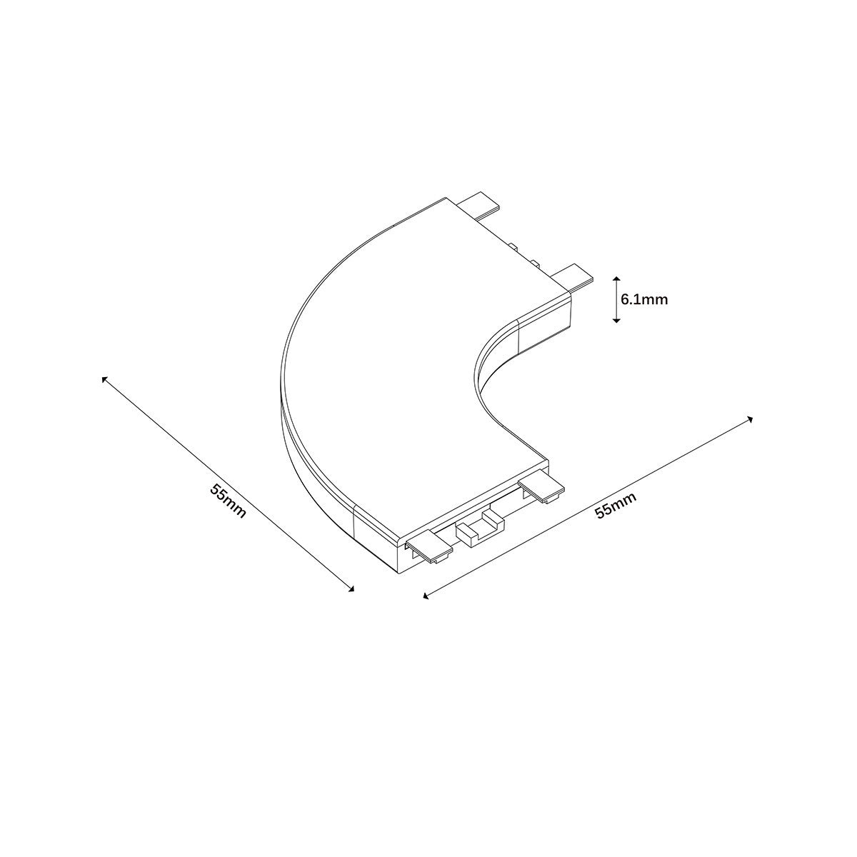 Łącznik natynkowy C Magnetic Slim czarny