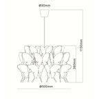 Lampa FARFALLA różowa 50cm