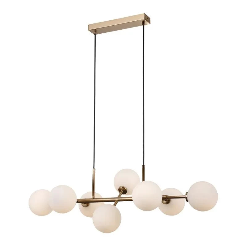 Lampa Mirellio dł. 82cm 8xG9 | miodowy mosiężny