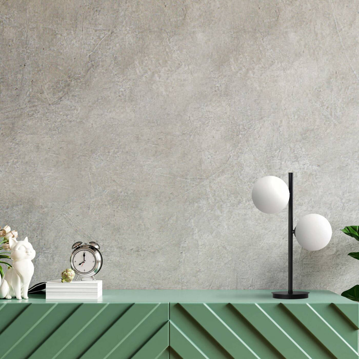 Lampa biurkowa DORADO, czarna z białymi kloszami, 2x40W E14