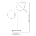 Lampa biurkowa DORADO, czarna z białymi kloszami, 2x40W E14