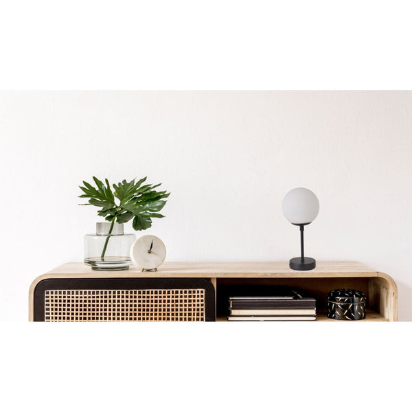 Lampa biurkowa DORADO, mała, czarna z białym kloszem, 1x40W E14