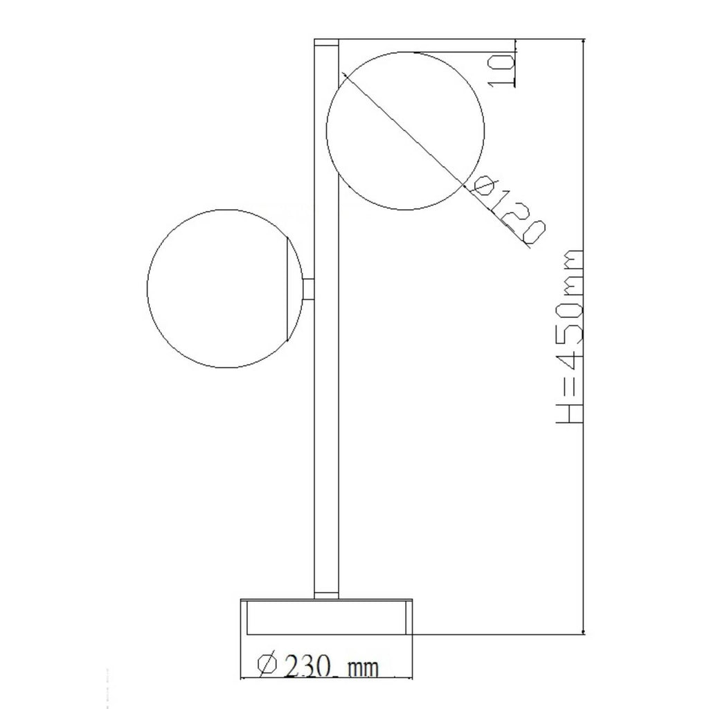 Lampa biurkowa DORADO, złota z białymi kloszami, 2x40W E14