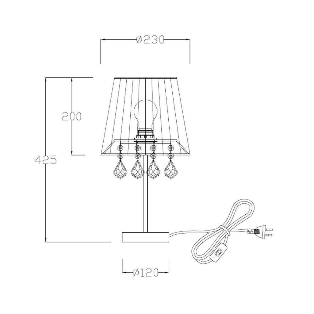 Lampa biurkowa czarna MONA z kryształkami