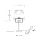 Lampa biurkowa czarna MONA z kryształkami