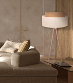 Lampa podłogowa DUOLLA BOHO 89668 beżowy/kremowy 1xE27 średn.45cm