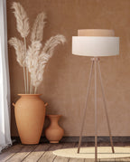 Lampa podłogowa DUOLLA BOHO 89668 beżowy/kremowy 1xE27 średn.45cm